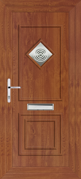 Golden Oak Leven One Genoa Upvc Front Door