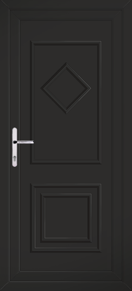 Black Leven One Solid New Upvc front door