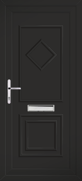 Black Leven One Solid Upvc Front door