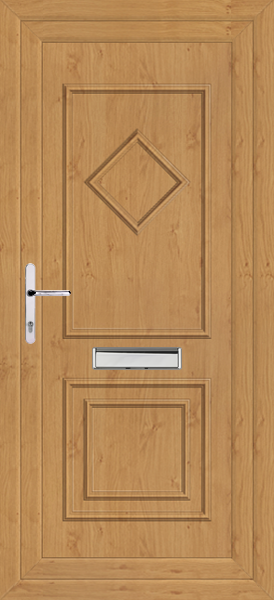 Irish Oak Leven One Solid Upvc Front door