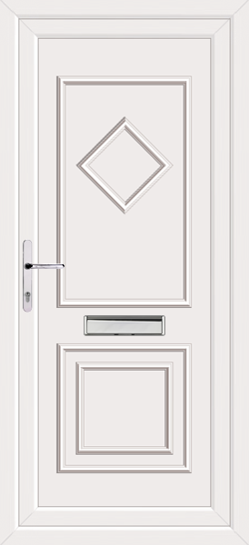 White Leven One Solid Upvc Front door