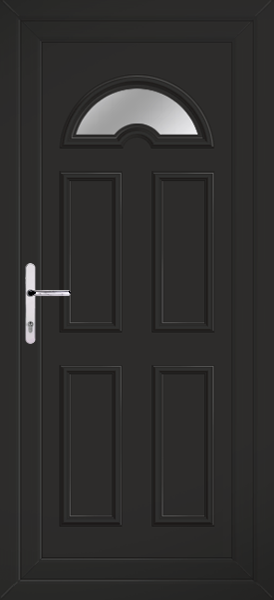 Black Lomond One Clear/Pattern Upvc Back Door