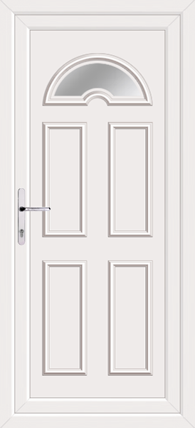 White Lomond One Clear/Pattern Upvc Back Door