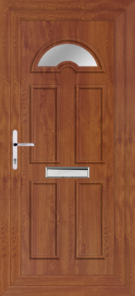 Golden Oak Lomond One Clear/Pattern Upvc Door