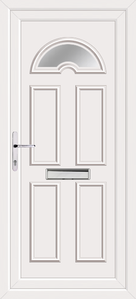 White Lomond One Clear/Pattern Upvc Door