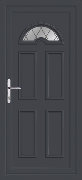 Anthracite Grey Lomond One Diamond Lead Upvc Back Door