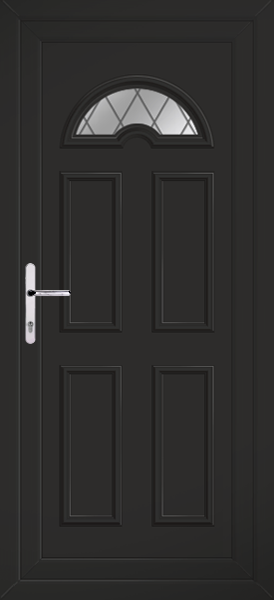 Black Lomond One Diamond Lead Upvc Back Door
