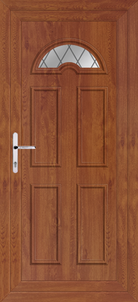Golden Oak Lomond One Diamond Lead Upvc Back Door