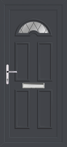 Anthracite Grey Lomond One Diamond Lead upvc front doors