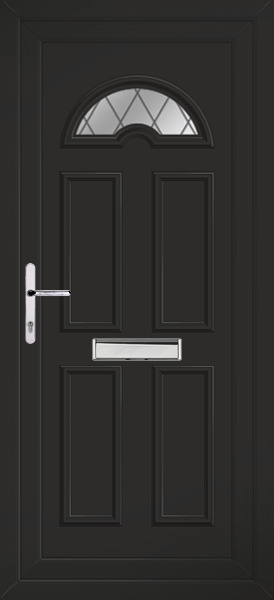Black Lomond One Diamond Lead upvc front doors