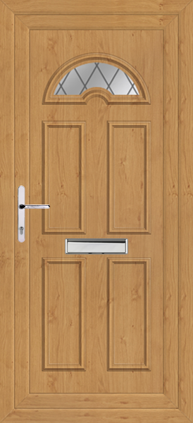 Irish Oak Lomond One Diamond Lead upvc front doors