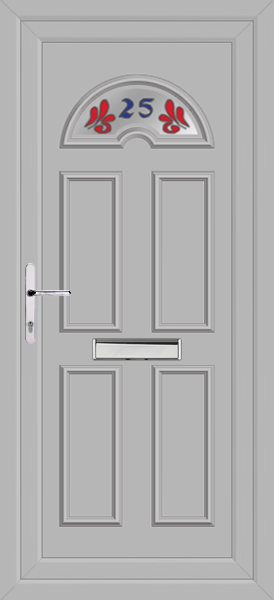 Agate Grey Lomond One House Number Upvc front door