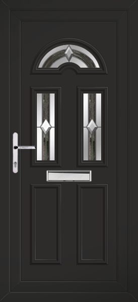 Black Lomond Three Ag-ate upvc front door