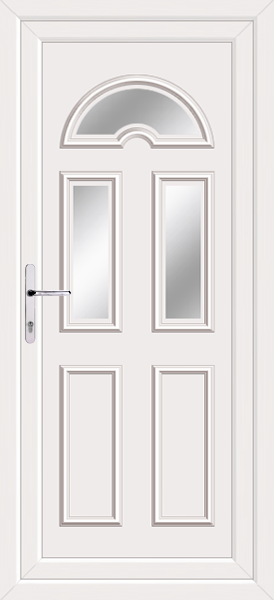 White Lomond Three Clear/Pattern Upvc Back Door