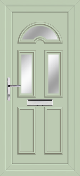 Chartwell Green Lomond Three Clear/Pattern Upvc Door
