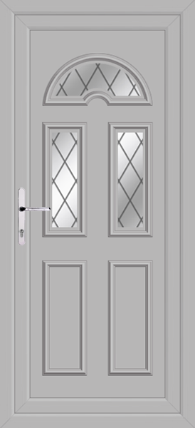 Agate Grey Lomond Three Diamond Lead Upvc Back Door