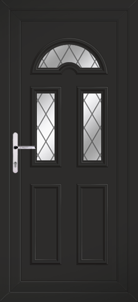 Black Lomond Three Diamond Lead Upvc Back Door