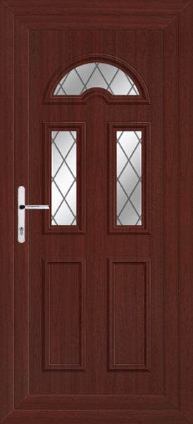 Rosewood Lomond Three Diamond Lead Upvc Back Door