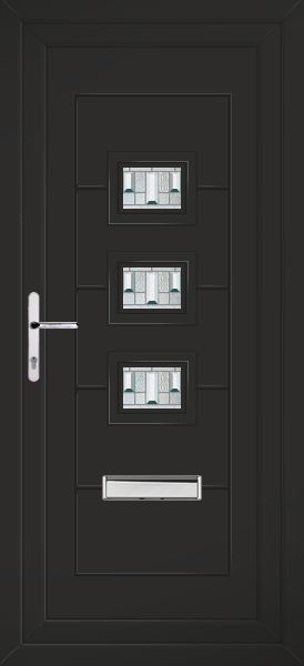 Black Lussa Bienno Upvc Front Door