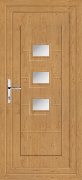 Irish Oak Lussa Clear/Pattern Upvc Back Door