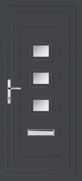 Anthracite Grey Lussa Clear/Pattern Upvc Front Door