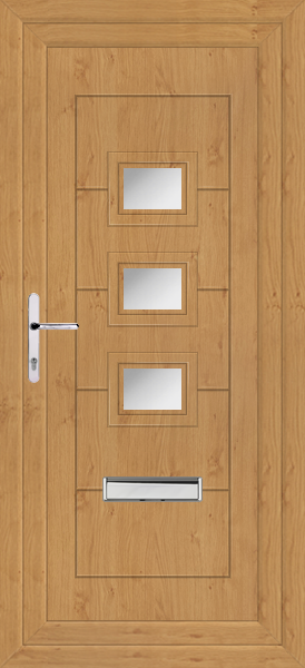 Irish Oak Lussa Clear/Pattern Upvc Front Door