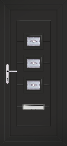 Black Lussa Savona Upvc Front Door