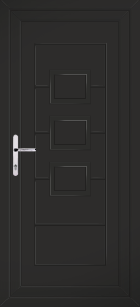 Black Lussa Solid Upvc Back Door
