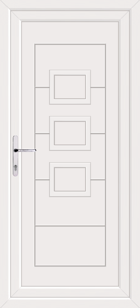 White Lussa Solid Upvc Back Door