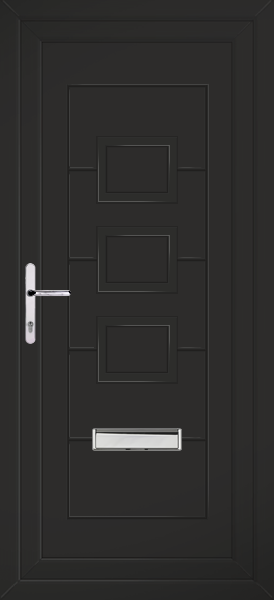 Black Lussa Solid Upvc Front Door