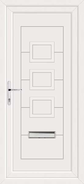 White Lussa Solid Upvc Front Door