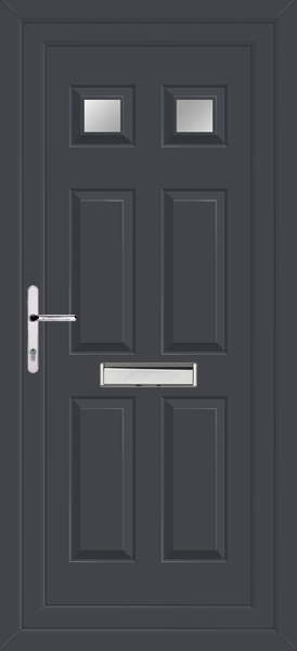 Anthracite Grey Lynne Two Clear/Pattern Upvc Front Door