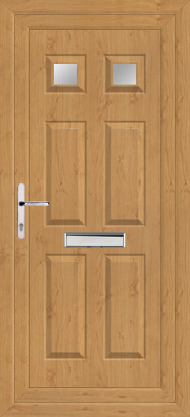 Irish Oak Lynne Two Clear/Pattern Upvc Front Door