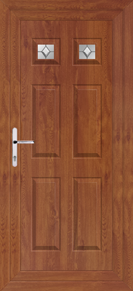 Golden Oak Lynne Two Zirconia Upvc Back Door