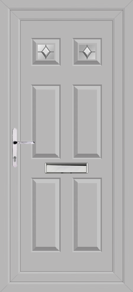 Agate Grey Lynne Two Zirconia upvc front door