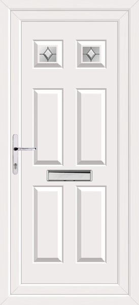 White Lynne Two Zirconia upvc front door