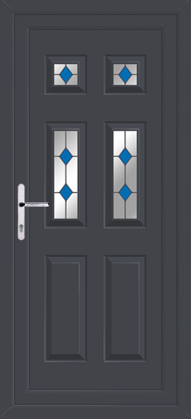Anthracite Grey Lynne Four Blue Diamond Upvc Back Door