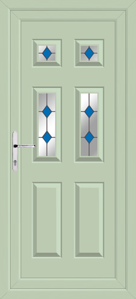 Chartwell Green Lynne Four Blue Diamond Upvc Back Door