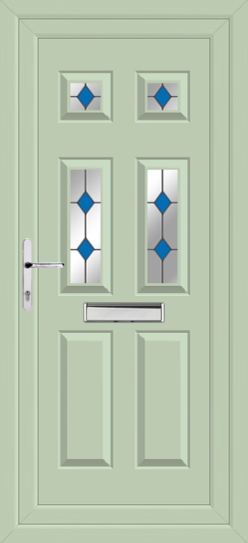 Chartwell Green Lynne Four Blue Diamond Upvc front doors
