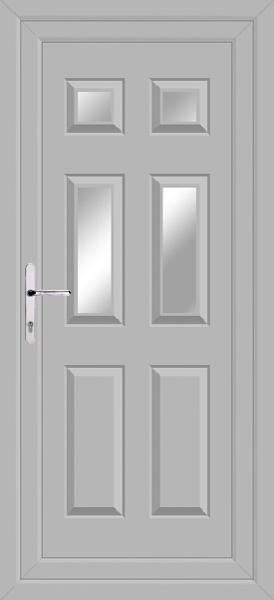 Agate Grey Lynne Four Clear/Pattern Upvc Back Door