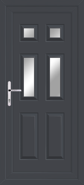 Anthracite Grey Lynne Four Clear/Pattern Upvc Back Door
