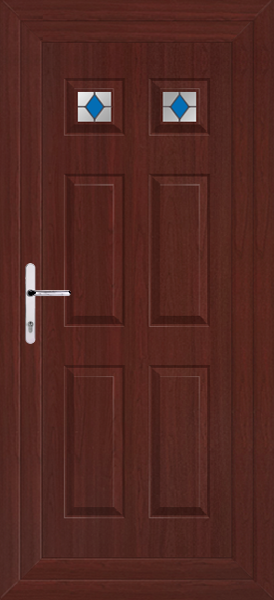 Rosewood Lynne Two Blue Diamond Upvc Back Door