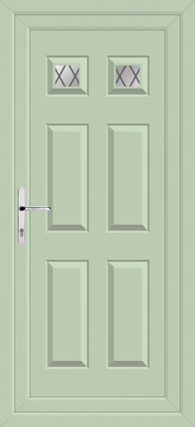 Chartwell Green Lynne Two Diamond Lead Upvc Back Door