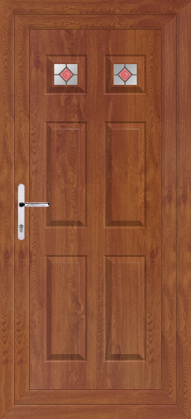 Golden Oak Lynne Two Rossa Upvc Back Door