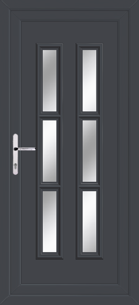 Anthracite Grey Lyon Six Clear/Pattern Upvc Back Door