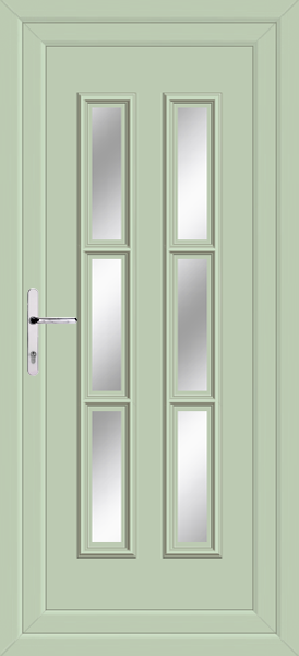 Chartwell Green Lyon Six Clear/Pattern Upvc Back Door