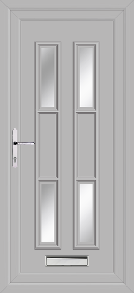 Agate Grey Lyon Four Clear/Pattern upvc front door
