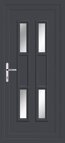 Anthracite Grey Lyon Four Clear/Pattern Upvc Back Door
