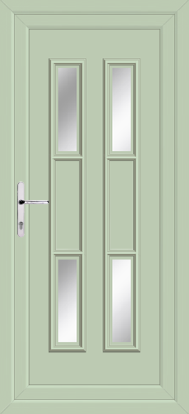 Chartwell Green Lyon Four Clear/Pattern Upvc Back Door
