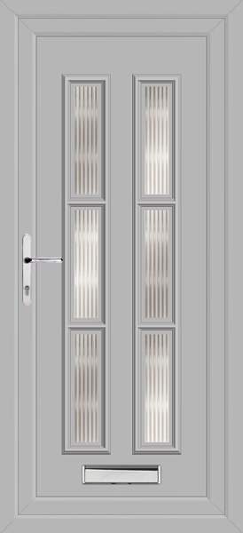 Agate Grey Lyon Six Reeded upvc front door